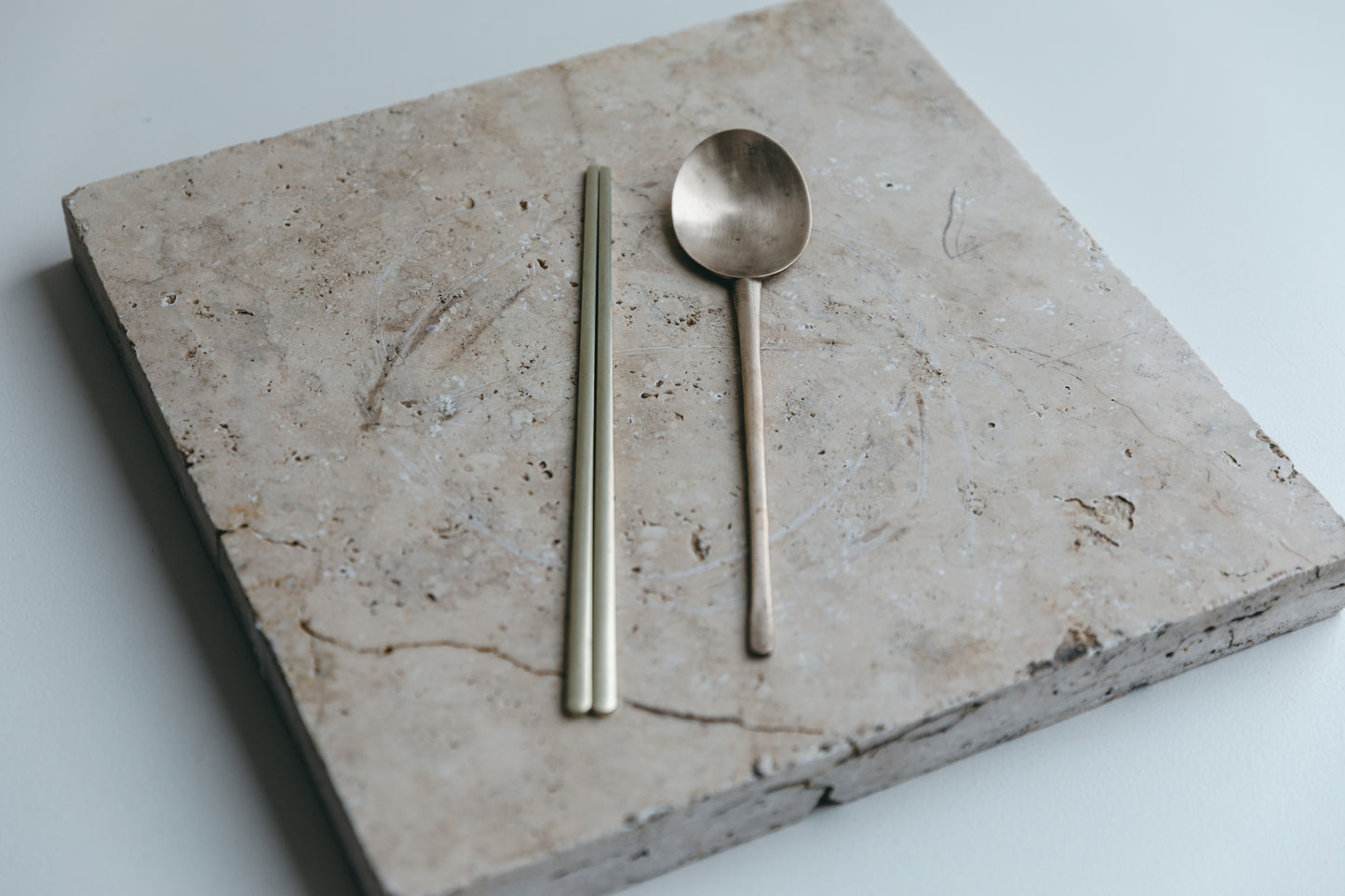 【アンティーク品】李朝時代 真鍮カトラリーセット(箸・スプーン)