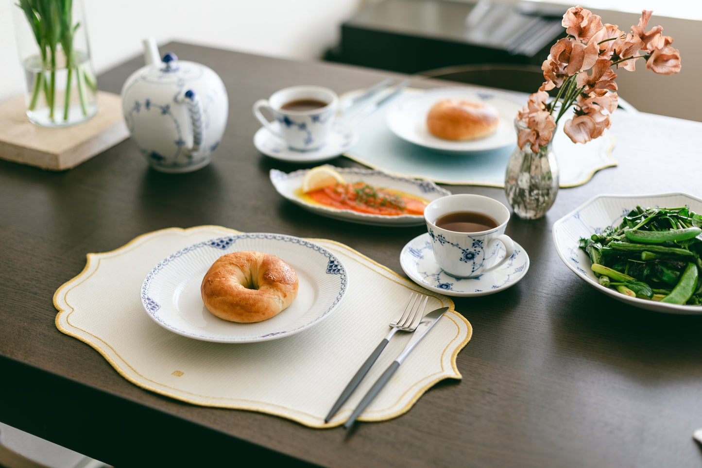 【MAISON DE ART】テーブルマット・ゴールドコレクション(ブルー)