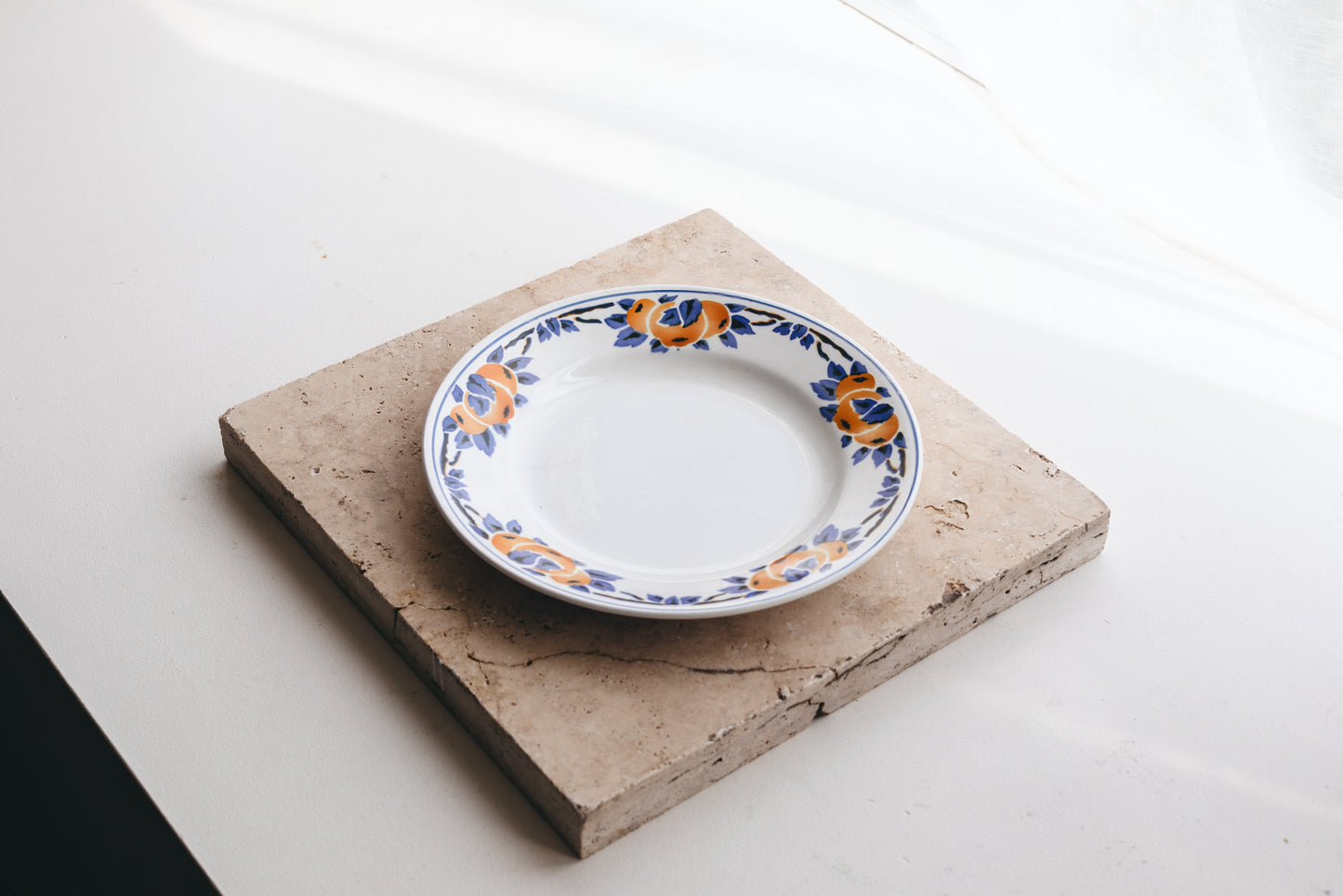 【アンティーク品】ヨーロッパ 花柄中皿