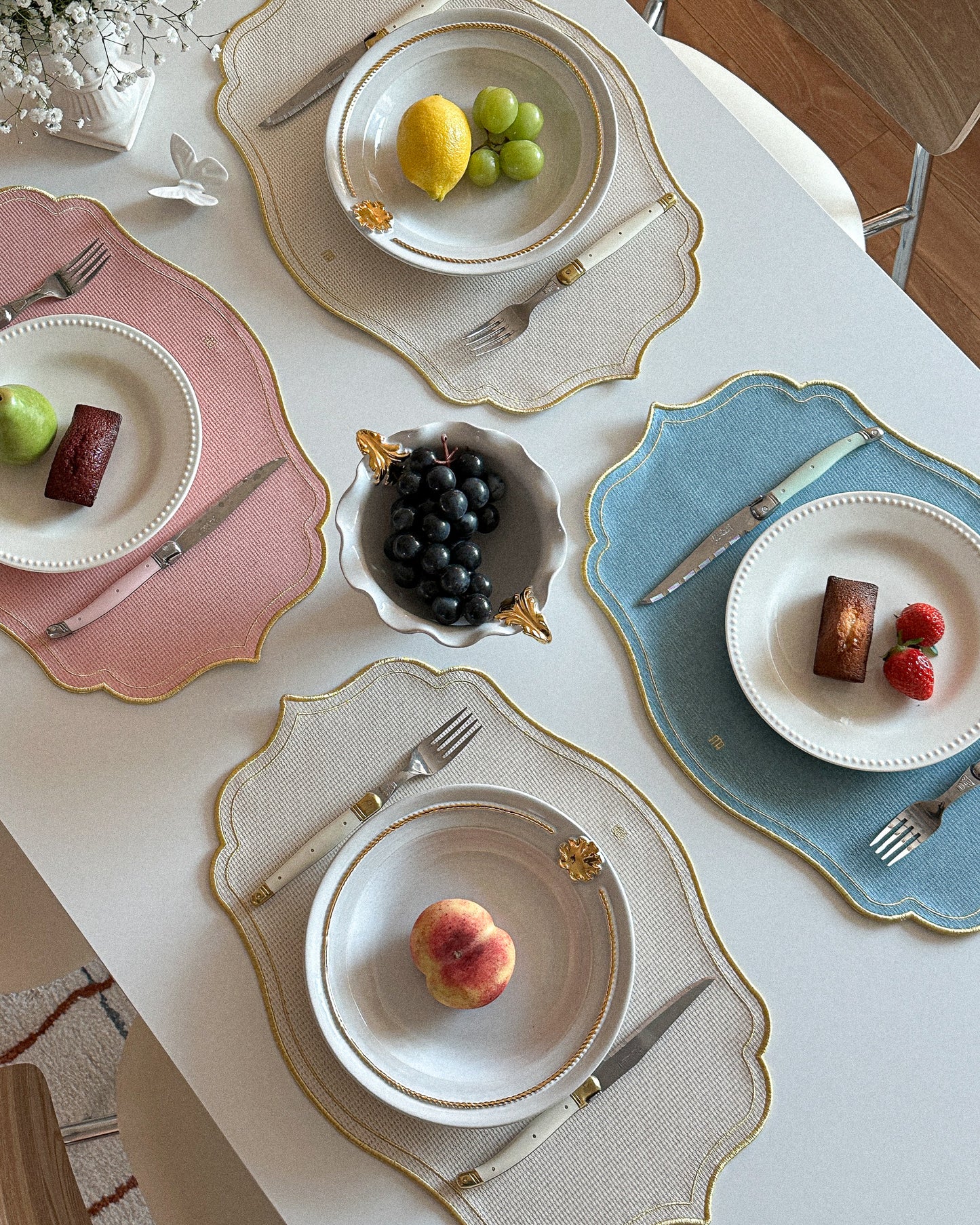 【MAISON DE ART】テーブルマット・ゴールドコレクション(ホワイト)