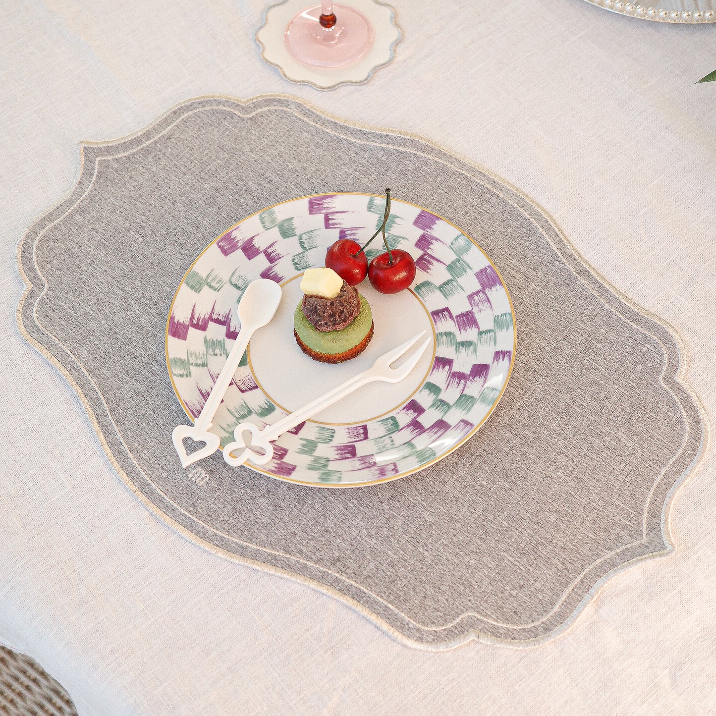 【MAISON DE ART】テーブルマット・シルバーコレクション(グレー)