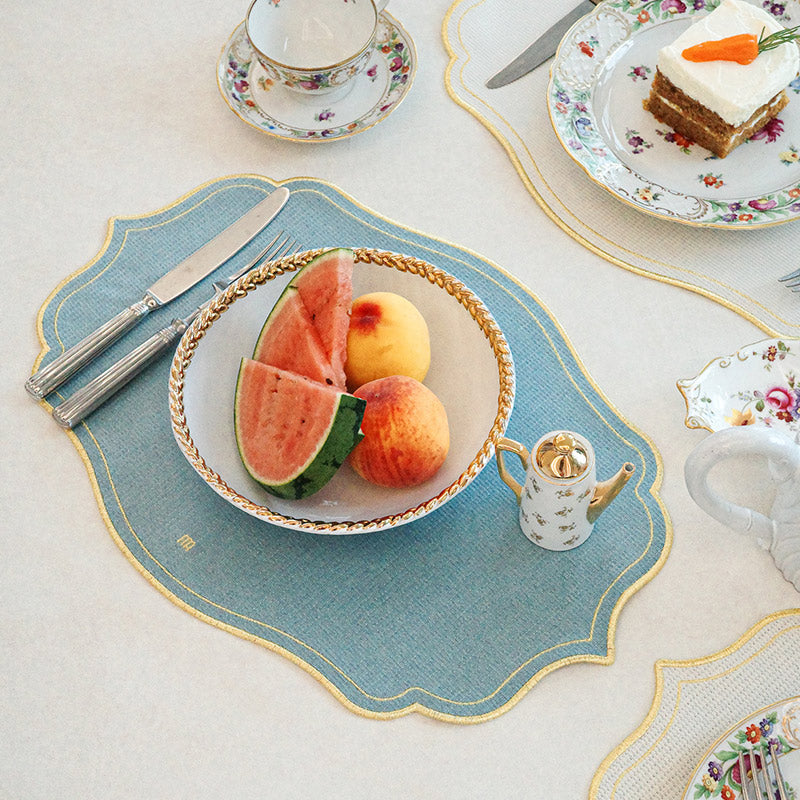 【MAISON DE ART】テーブルマット・ゴールドコレクション(ブルー)